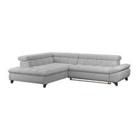 Ecksofa Gemini Hellgrau, B: 234cm - Chromfarben/Hellgrau, KONVENTIONELL, Textil (234/312cm)