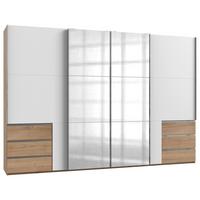 Schwebetürenschrank B: 350 Cm Level 36a Weiß/eiche Dekor - Eichefarben/Weiß, MODERN, Holzwerkstoff (350/236/65cm) - MID.YOU