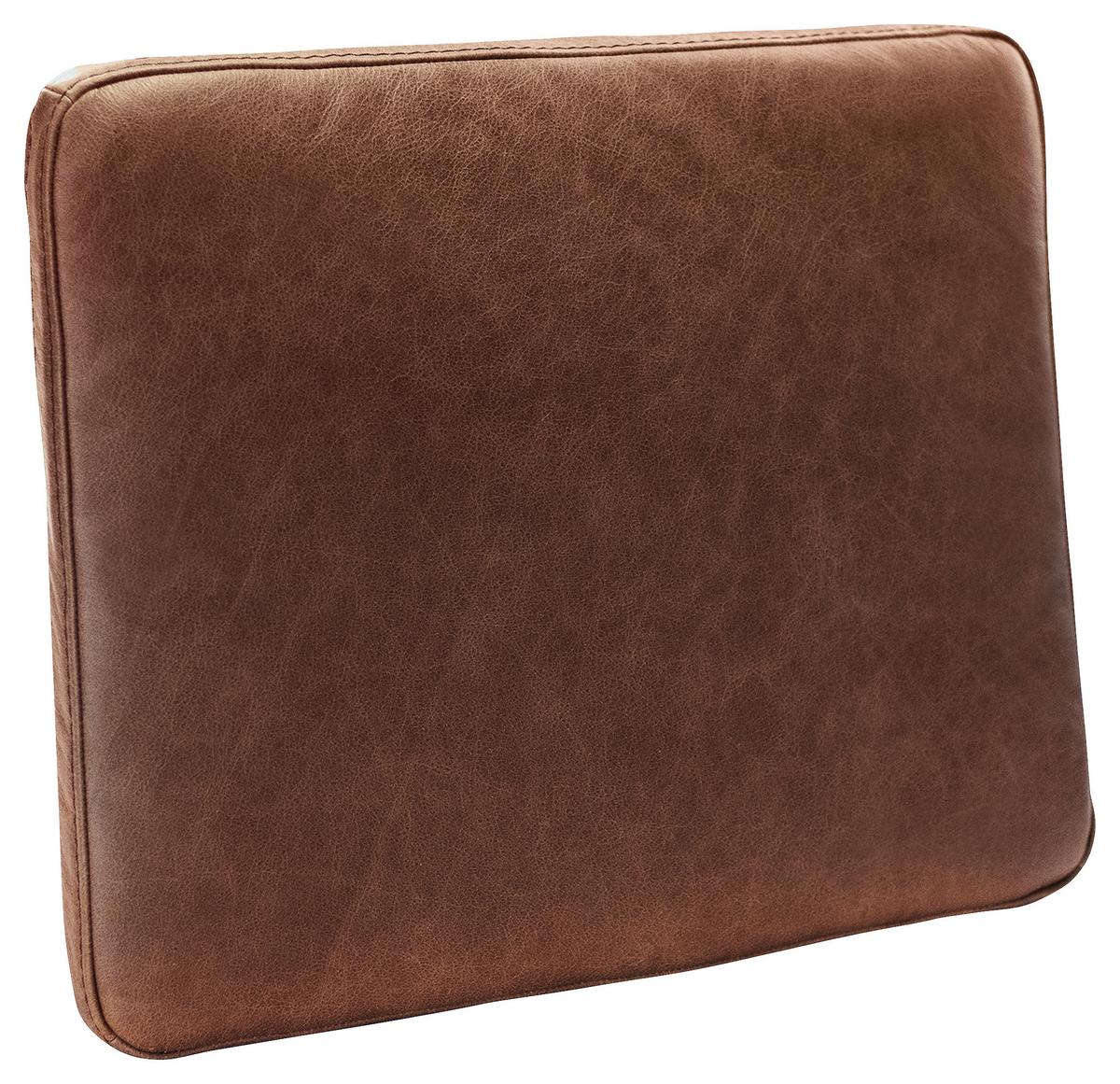 Zierkissen Spring Echtleder Dunkelbraun B: 52 cm - Dunkelbraun, Design, Leder (52/42/7cm) - Livetastic