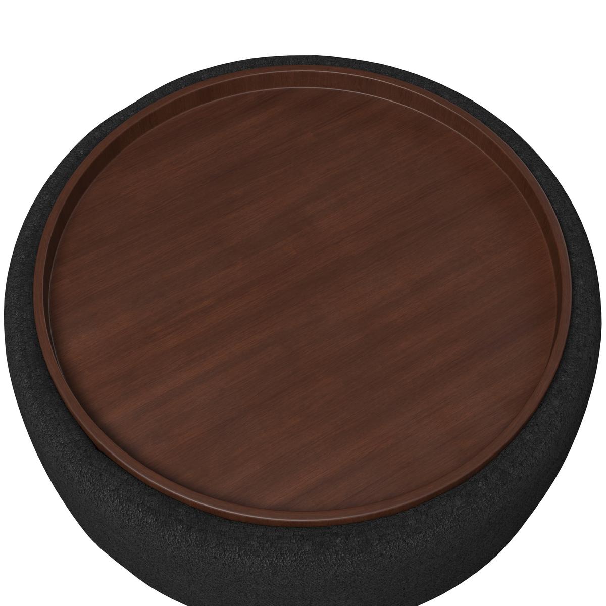 Rohová sedačka KIRA, černá žinylka, se stolíkem - černá, Moderní, dřevo/textil (410/71/108cm) - Bessagi Home