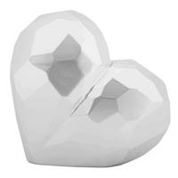 Vase Heart Silver Silberfarben B: 19 cm - Silberfarben, Basics, Kunststoff (19/18/9cm)