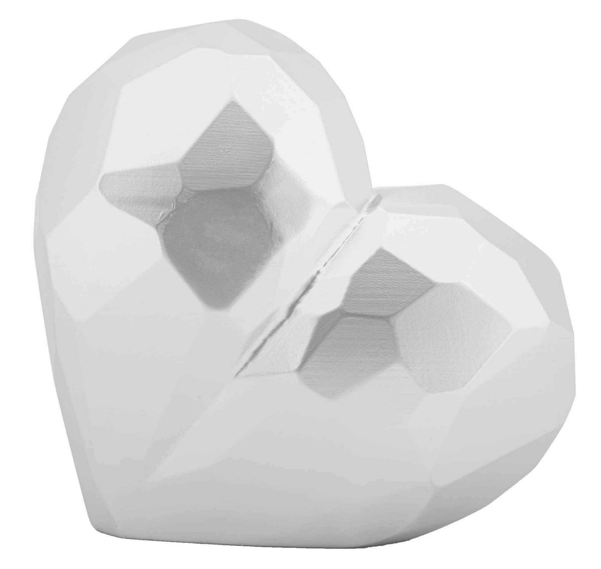 Vase Heart Silver Silberfarben B: 19 cm - Silberfarben, Basics, Kunststoff (19/18/9cm)