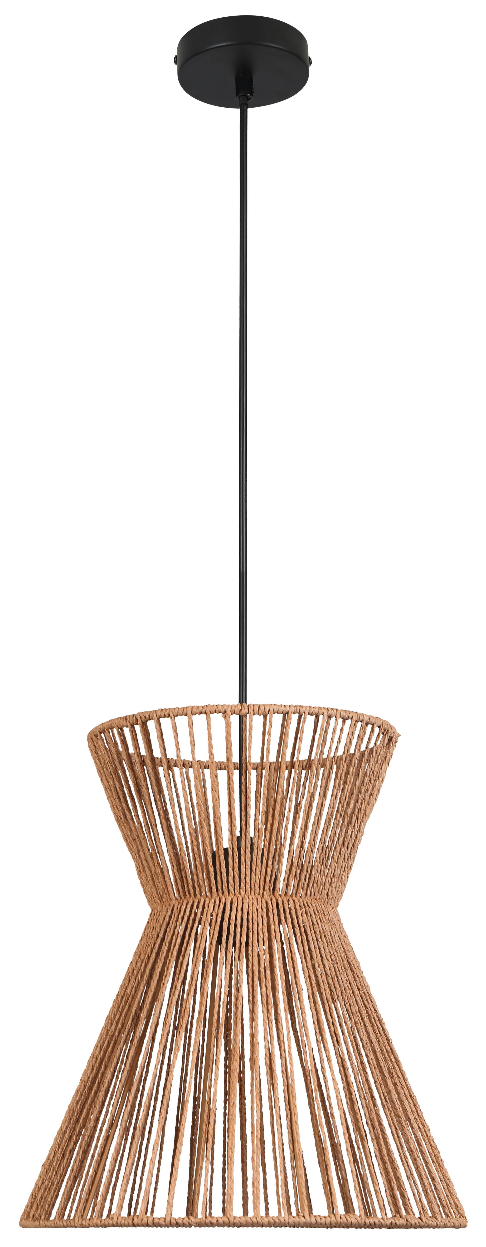 Závěsné svítidlo Naturm - černá/přírodní barvy, Konvenční, kov/papír (30/120cm) - Mömax