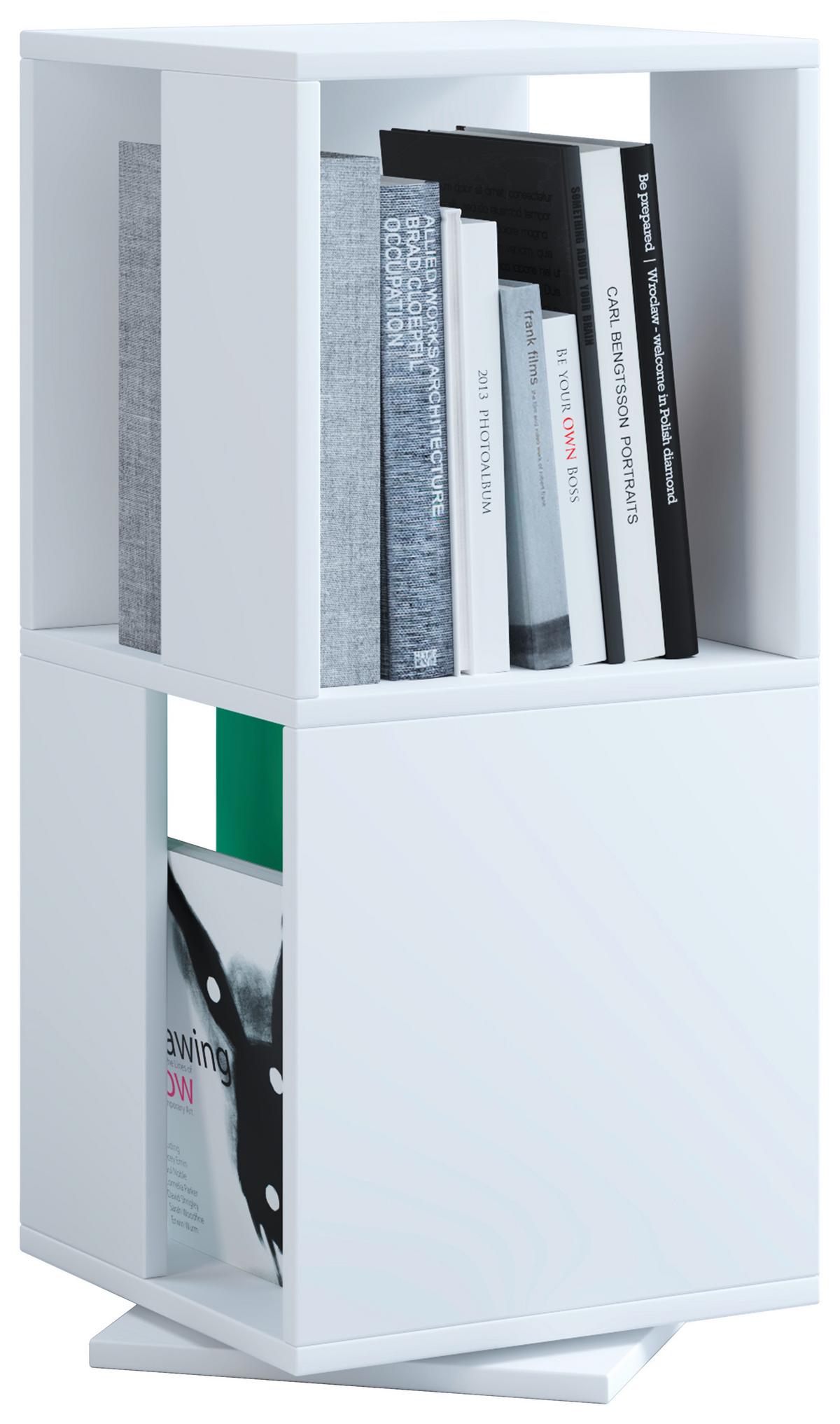 Standregal  Drehbar Stifta L B: 34 Cm Weiß - Weiß, Basics, Holzwerkstoff (34/74/34cm) - MID.YOU