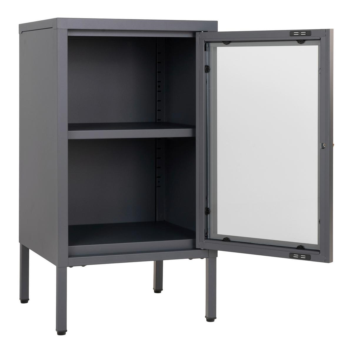 GARDEROBENSCHRANK Dalby Grau B: 38cm - Transparent/Grau, Design, Glas/Metall (38/70/35cm) - MID.YOU