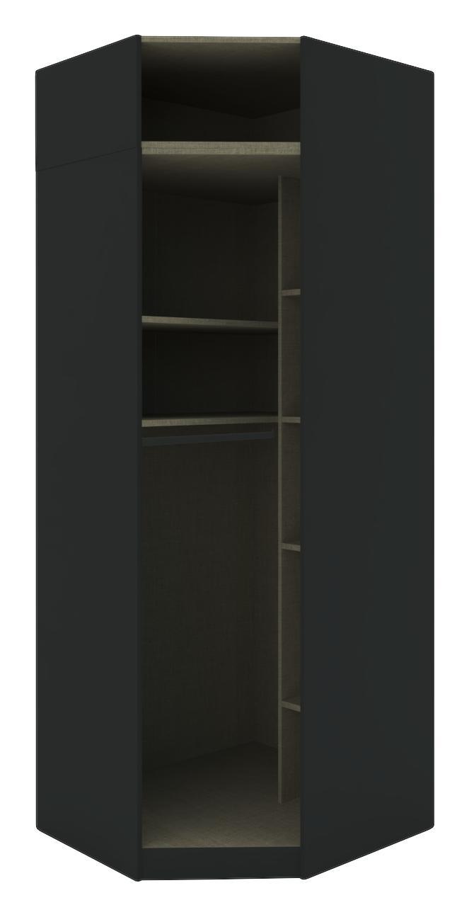 Eckschrankkorpus Unit B:91cm Anthrazit Dekor - Anthrazit, MODERN, Holzwerkstoff (91,1/242,2/91,1cm) - Ombra