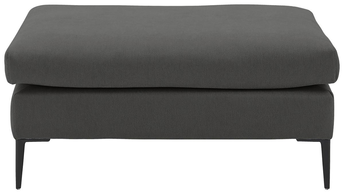 Hocker Aurora II - Dunkelgrau/Schwarz, MODERN, Textil (100/43/69cm) - Trendmanufaktur