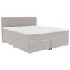 Boxspringbett mit Topper 180x200 Catania - Chromfarben/Hellgrau, KONVENTIONELL, Textil (180/200cm)