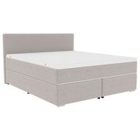 Boxspringbett mit Topper 160x200 Catania - Chromfarben/Hellgrau, KONVENTIONELL, Textil (160/200cm)