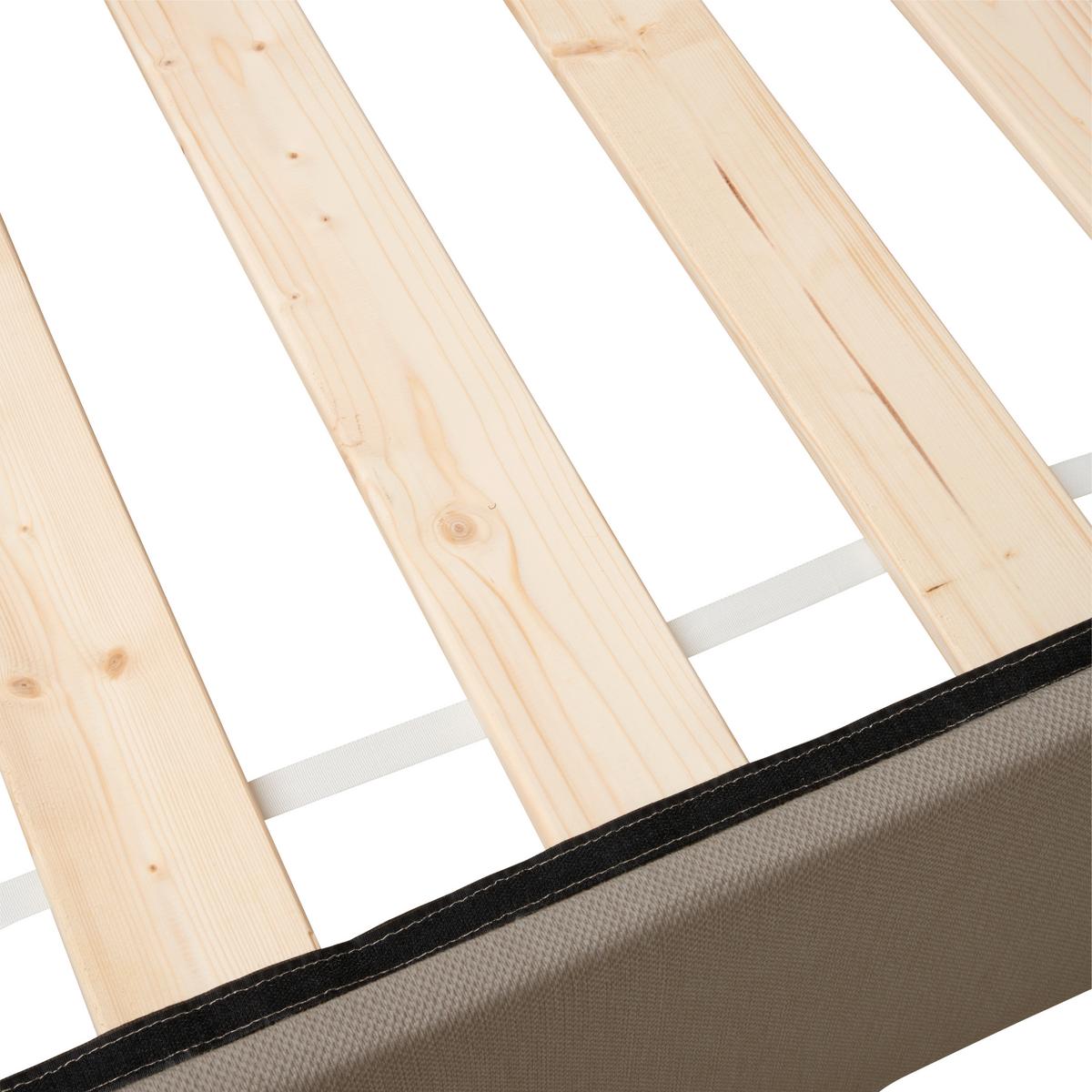 Boxbett mit Topper 200x200 cm Carolina - Sandfarben/Schwarz, Basics, Holz/Textil (200/200cm) - P & B