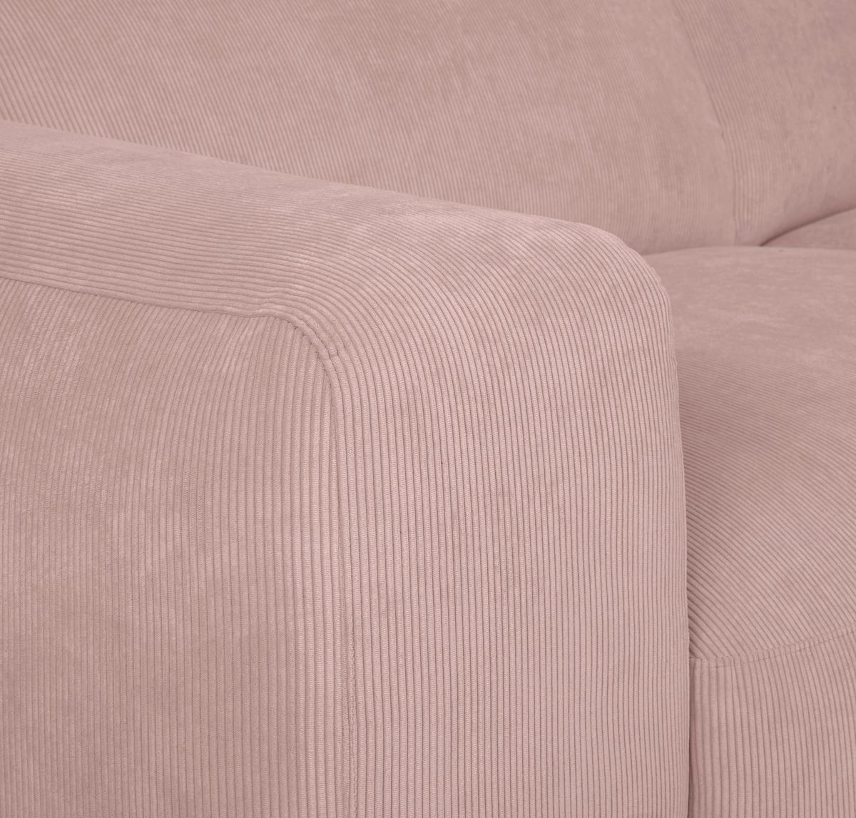 3-Sitzer-Sofa Hannah Rosa B: 247 cm - Schwarz/Rosa, Design, Textil (247/75/104cm) - MID.YOU