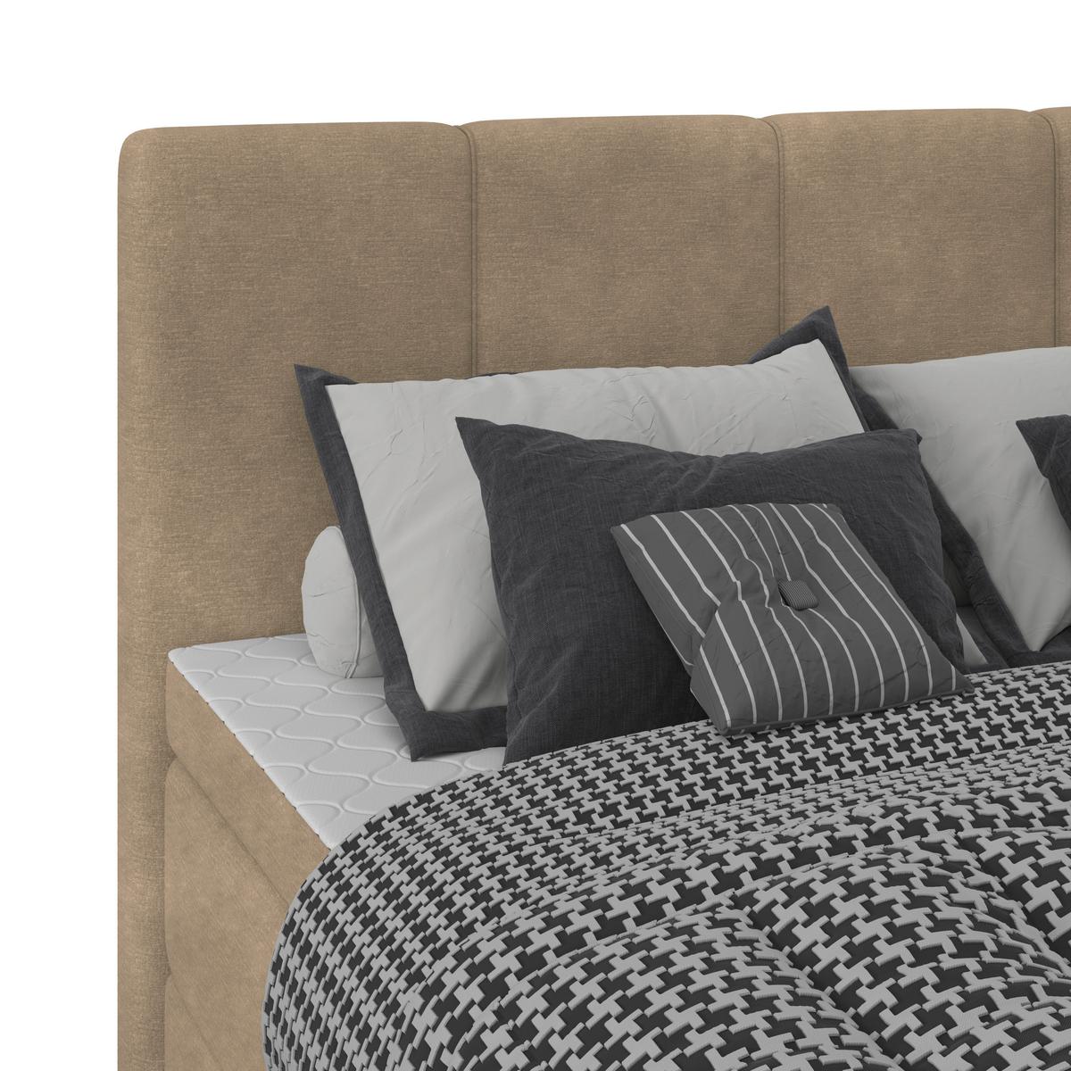 Boxspringbett mit Topper & Bettkasten 100x200 Lauro - Schwarz/Braun, Trend, Textil (100/200cm)