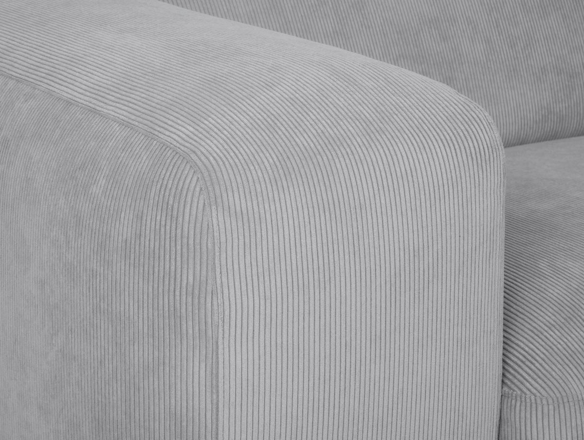 Ecksofa Hannah Hellgrau 252x170 Cm - Hellgrau/Schwarz, Design, Textil (252/170cm) - MID.YOU