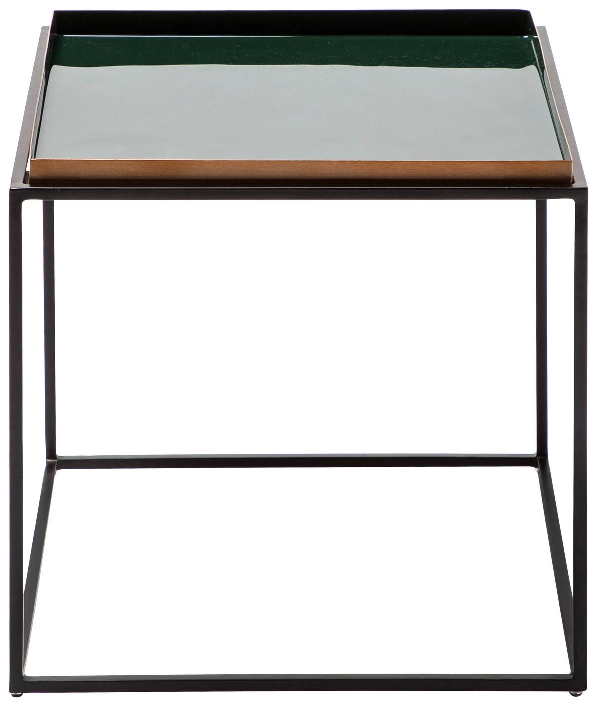 Beistelltisch Famosa 460 Dunke/Hellgrün B: 40 cm - Dunkelgrün/Schwarz, Design, Metall (40/40/40cm) - Kayoom