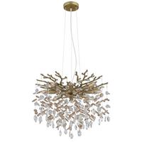 HÄNGELEUCHTE 64138H1G QUEENA - Klar/Goldfarben, Design, Glas/Metall (60/120cm) - Globo