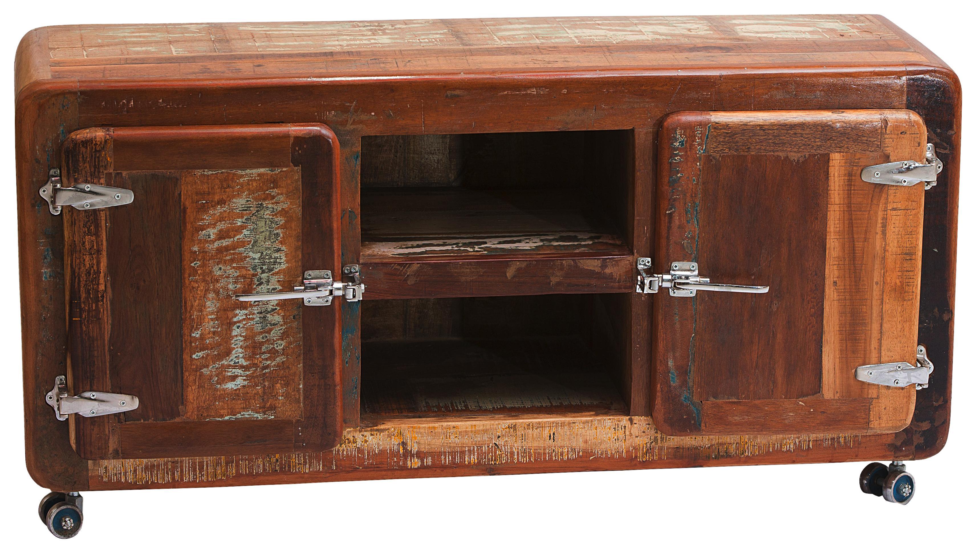 Lowboard Lissabon B: 135 cm Altholz - Blau/Silberfarben, Basics, Holz/Metall (135/56/40cm)