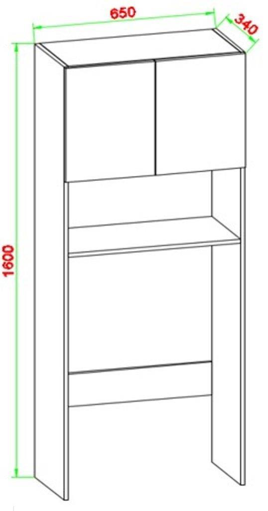 Mosógép Szekrény Blendy 65/160 Cm - Sonoma tölgy, Modern, faalapú anyag (65/160/34cm)