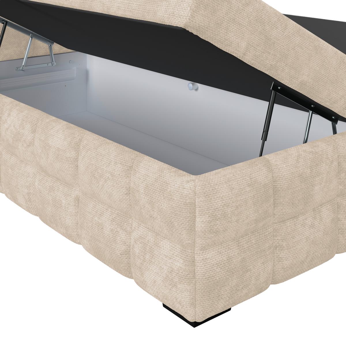 Čalouněná postel VEGA 180x200 cm, bílá - bílá/černá, Trend, dřevo/textil (180/200cm)