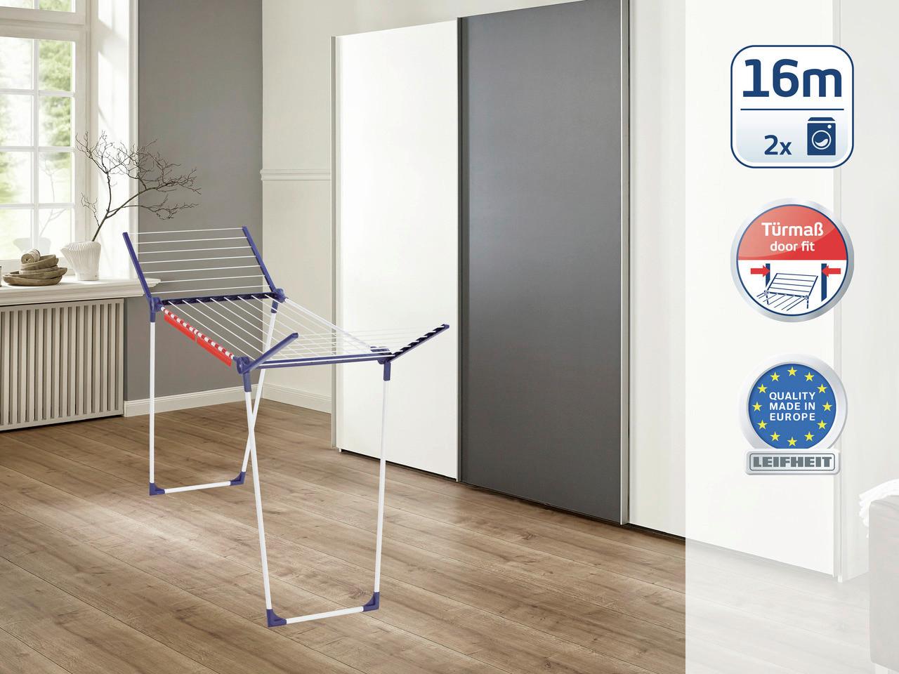 Wäscheständer Pegasus 160solid Slim Lbh: 55x173x107cm - Blau/Weiß, Basics, Kunststoff/Metall (55/173/107cm) - Leifheit
