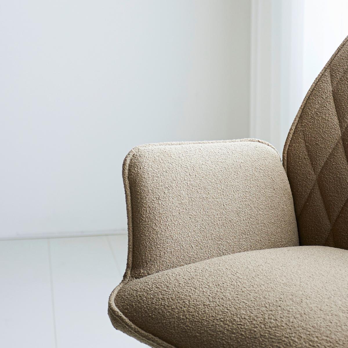 Armlehnstuhl Reims Taupe Gepolstert 2er-Set - Taupe/Schwarz, Design, Textil/Metall (56/97/52,5cm) - MID.YOU