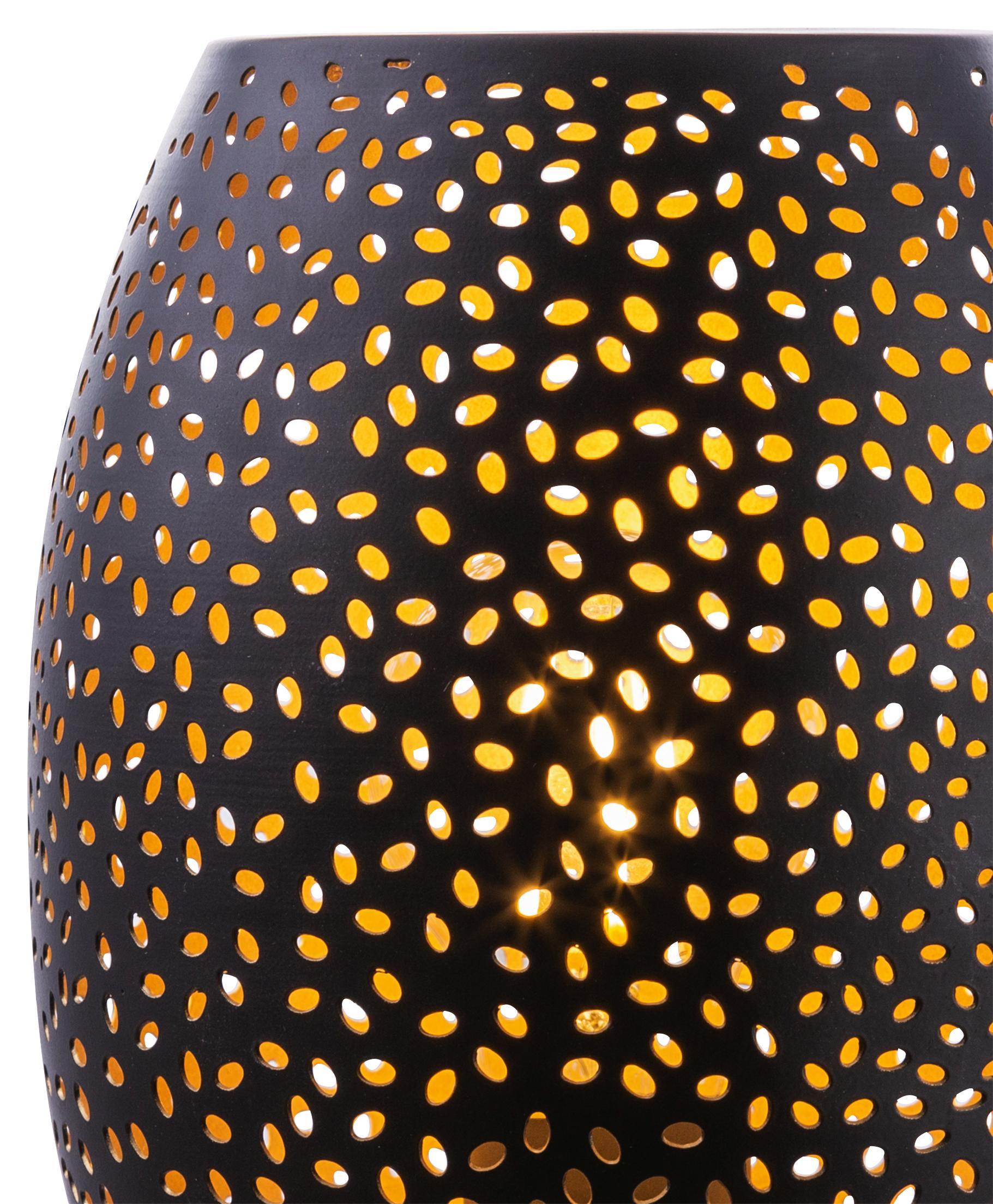 Tischleuchte Narri Detail Ansicht Muster Gold/ Schwarz
