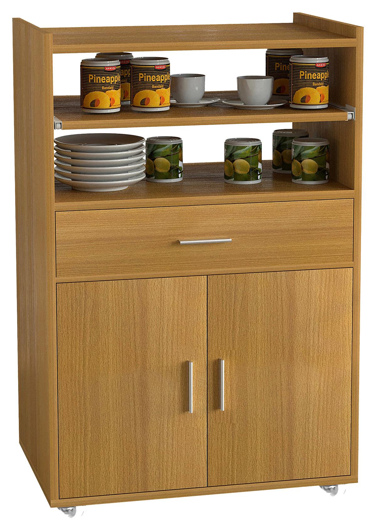 Servierwagen Kiola Buche Dekor B: 59 cm - Buchefarben, Basics, Holzwerkstoff/Kunststoff (59/92/40cm) - MID.YOU