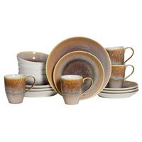 KOMBISERVICE Caldera Sandfarben/Weiß 16-tlg - Sandfarben/Weiß, Basics, Keramik - Creatable
