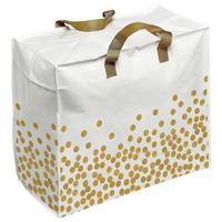 Bevásárlótáska Kb. 82l - arany/fehér, Basics, textil (58/29,5cm) - Luca Bessoni