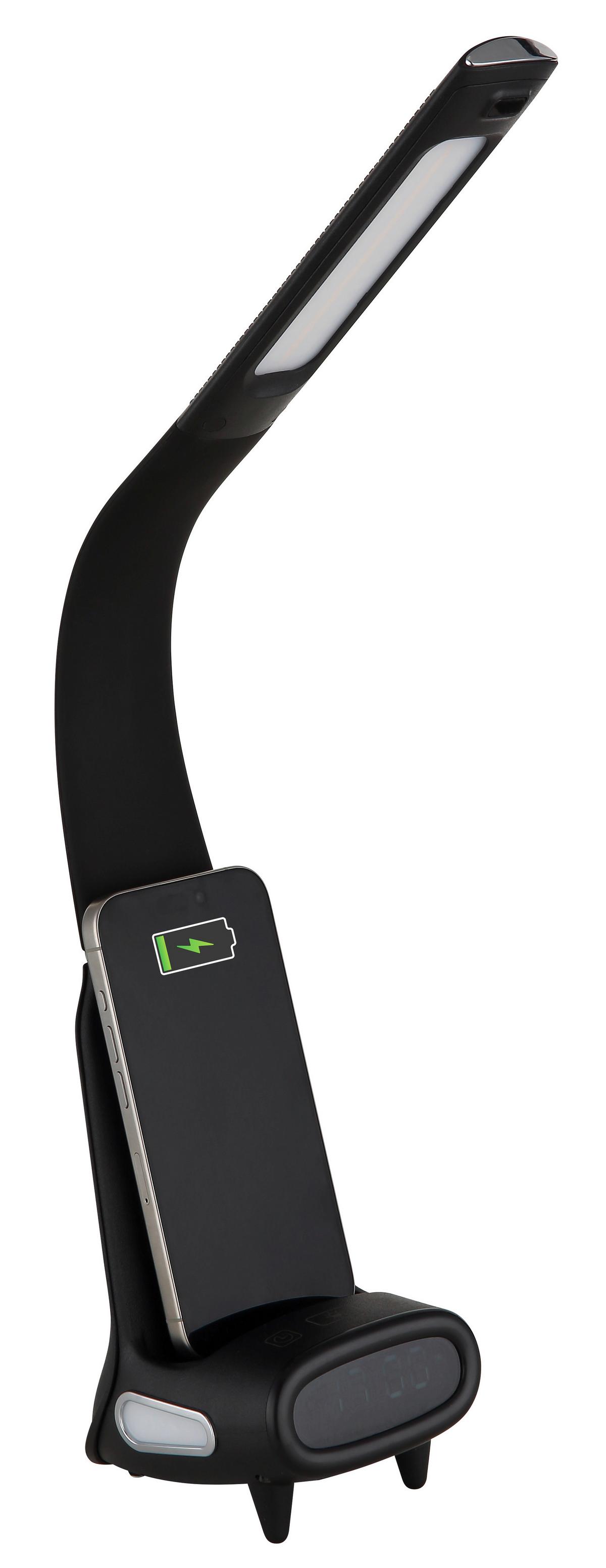 Led-tischleuchte Touchdimmer - Chromfarben/Schwarz, Design, Kunststoff (25/10/50cm) - Globo