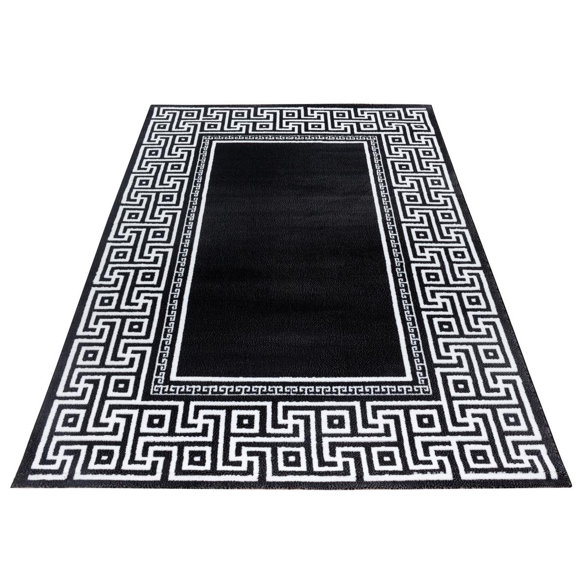 Webteppich Schwarz/Weiß Naturfaser Parma 120x170 cm - Schwarz/Weiß, KONVENTIONELL, Textil (120/170cm)