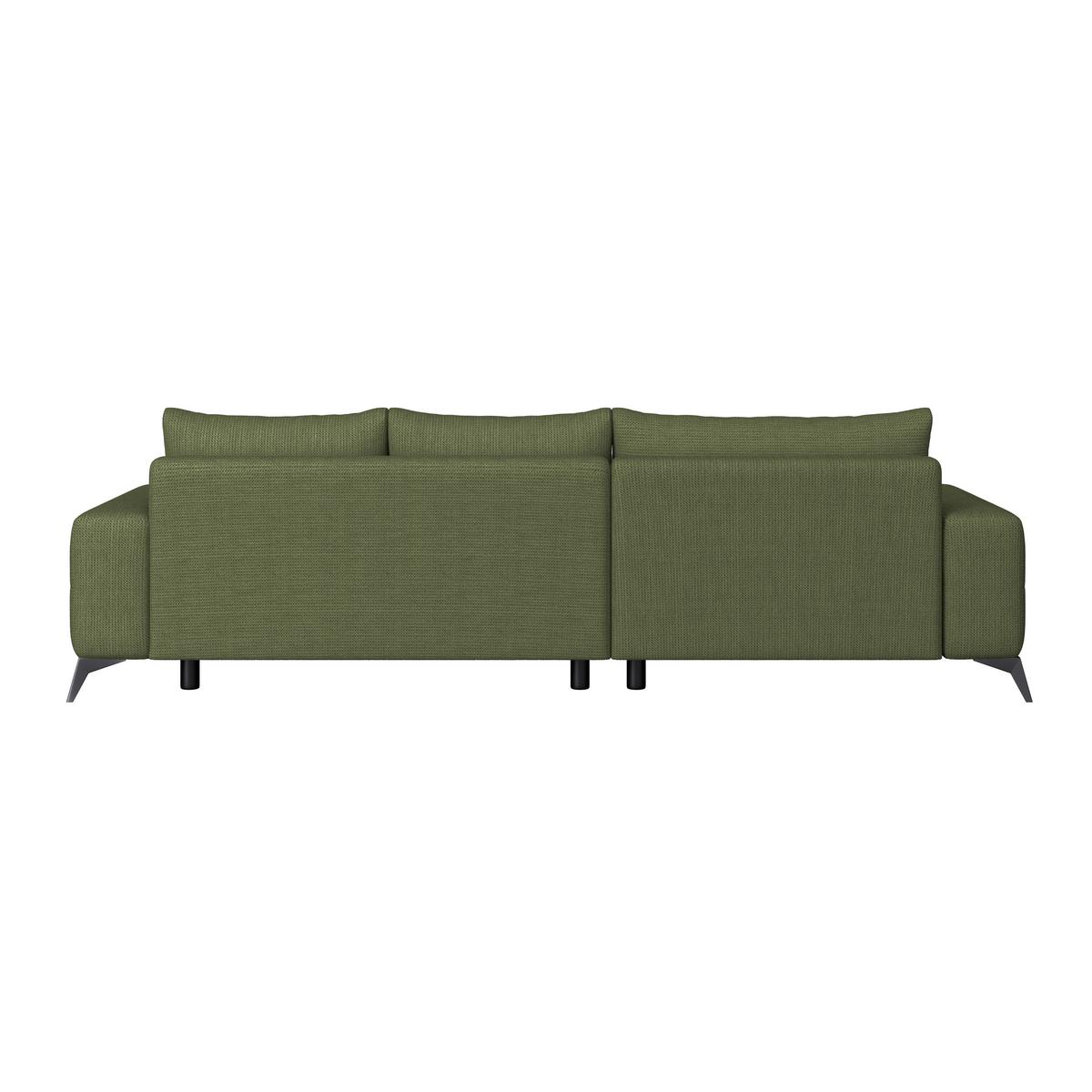 Ecksofa Mauro Moosgrün, Mit Schlaffunktion - Waldgrün/Schwarz, Trend, Textil (175/290cm) - Luca Bessoni