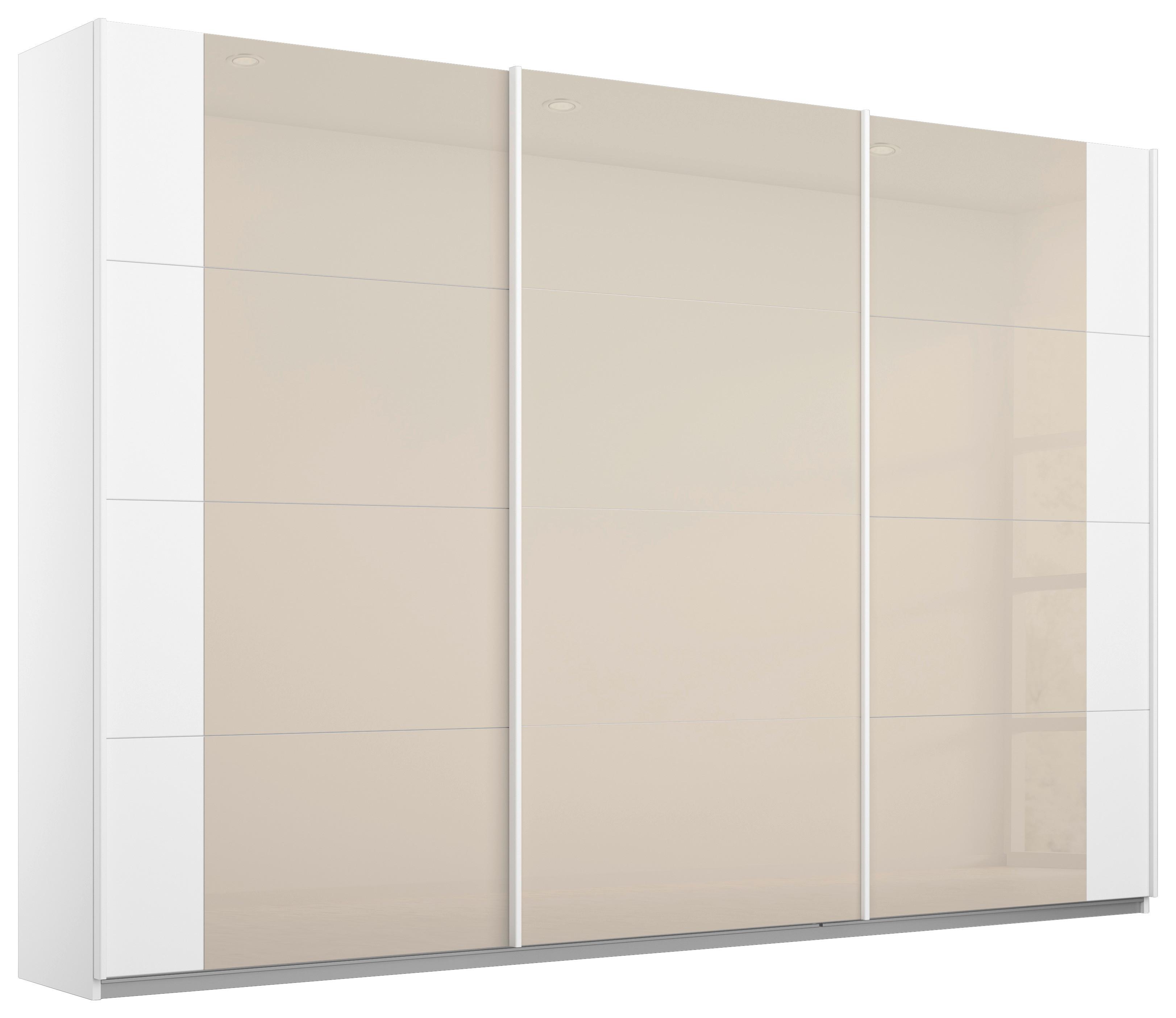 Schwebetürenschrank Artemis B: 271 cm Weiß/Champagner - Champagner/Weiß, MODERN, Glas/Holzwerkstoff (271/210/62cm) - Rauch Möbel