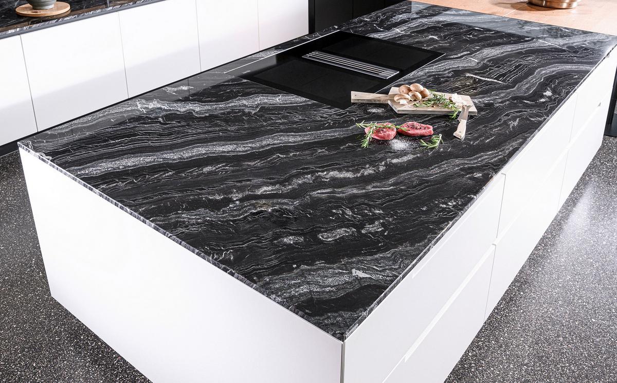 Naturstein Leather Look Naturstein Black Canyon - Schwarz, MODERN, Stein - Strasser