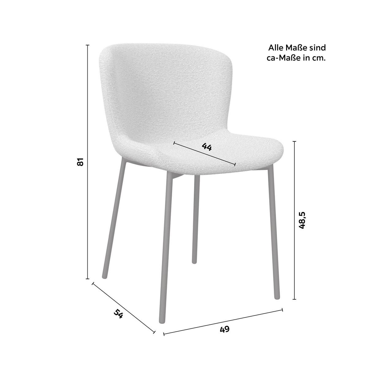ŽIDLE NOEMIE - černá/krémová, Moderní, kov/dřevo (49/81/54cm) - Bessagi Home