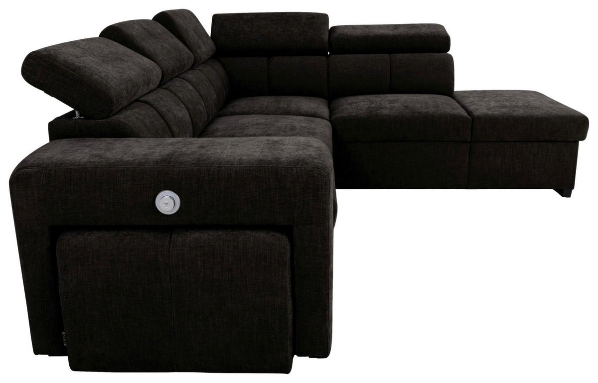 Ecksofa Sirius L schwarz, 267x218cm - Eichefarben/Schwarz, KONVENTIONELL, Holz/Holzwerkstoff (267/218cm)