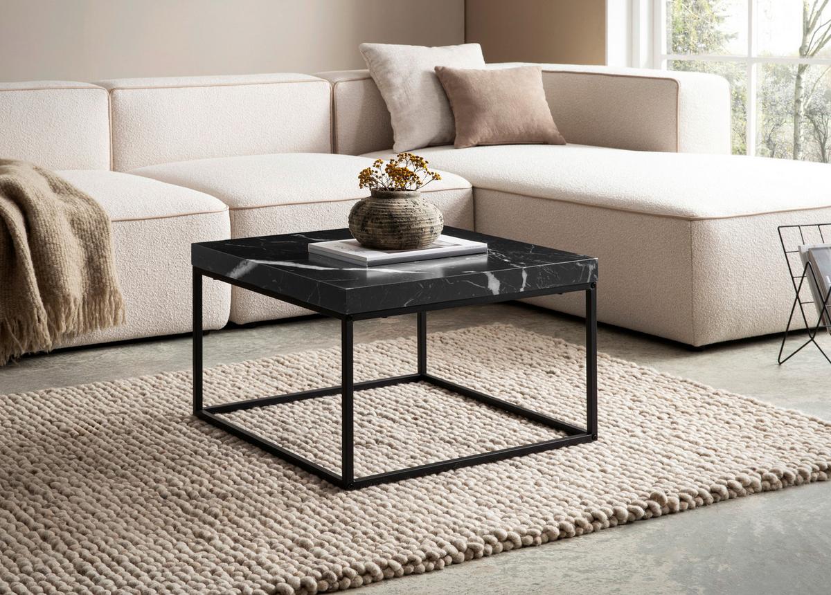 Couchtisch Schwarz L: 60 cm - Schwarz, Design, Holzwerkstoff/Metall (60/60/38cm) - Livetastic