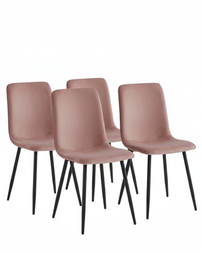 Stuhl-set Leipzig S 4er-Set - Altrosa/Schwarz, MODERN, Textil/Metall (44/92/54cm) - MID.YOU