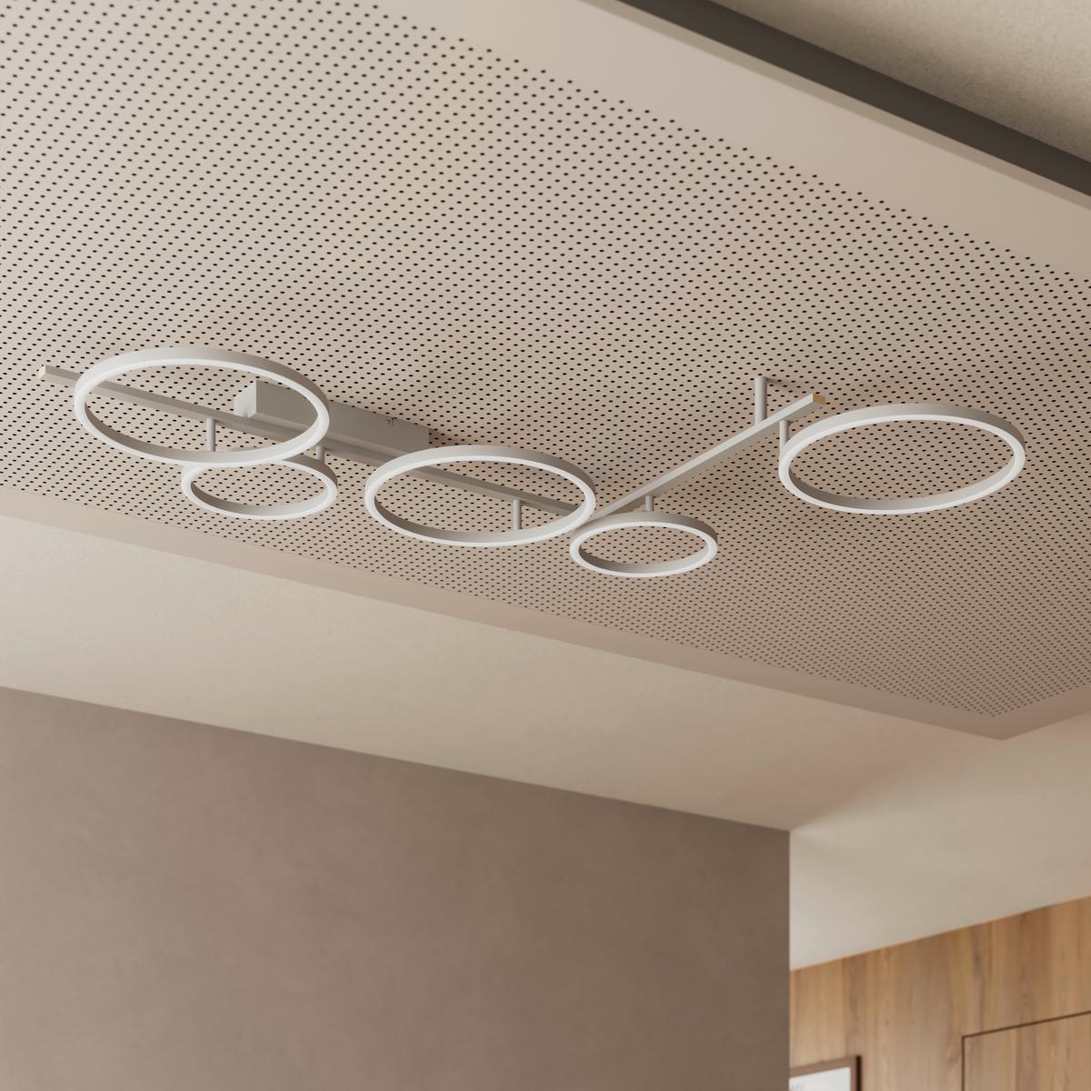 LED-DECKENLEUCHTE CEMIL - Sandfarben, Basics, Kunststoff/Metall (125/88/12cm) - Luca Bessoni