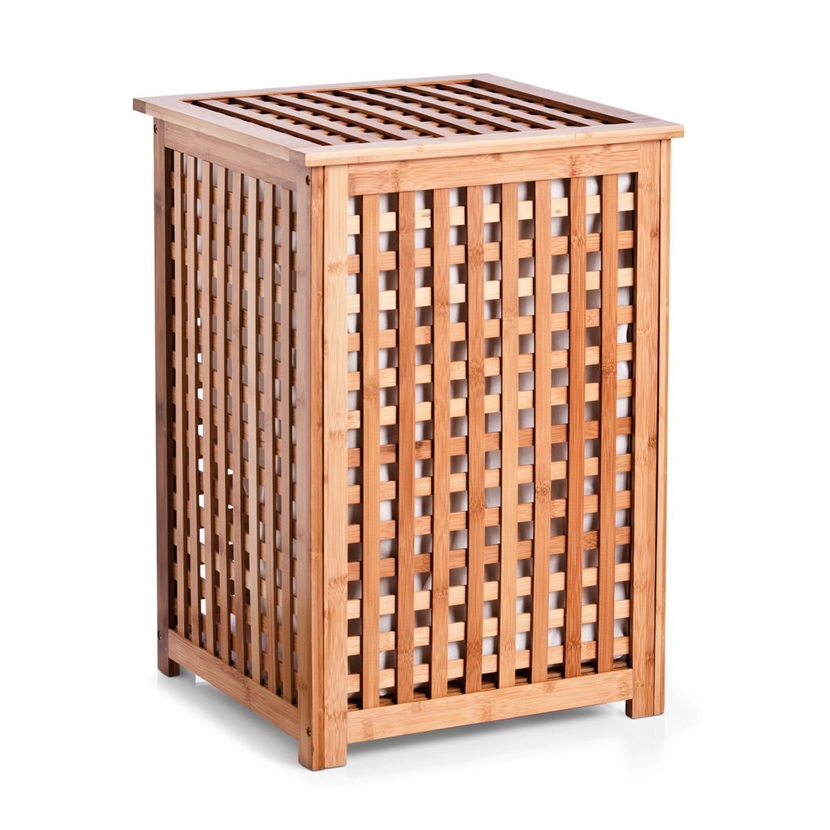 Wäschesammler Naturfarben B: 40 Cm - Naturfarben, Basics, Holz/Textil (40/40/58cm) - Zeller Present