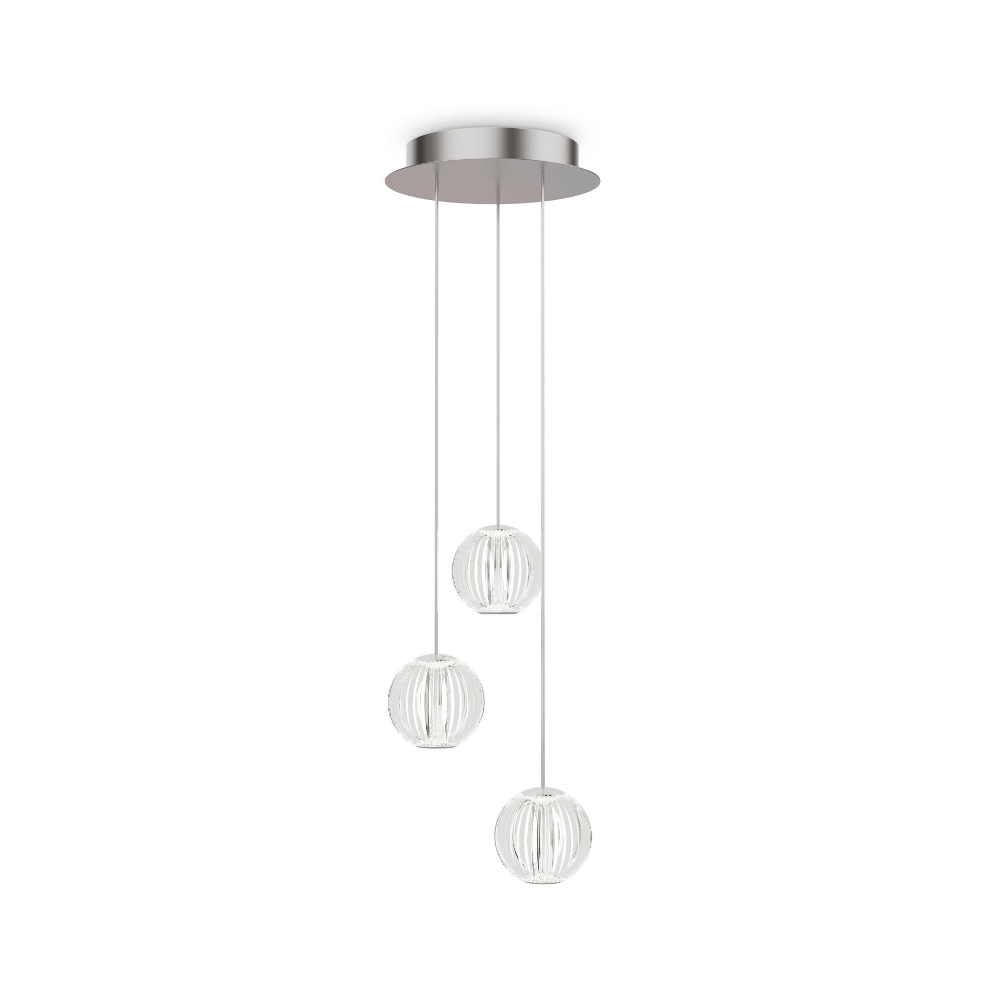 LED-Hängeleuchte Diamond Klar D: 25 cm - Klar, Design, Kunststoff/Metall (25/230cm) - Ideal Lux