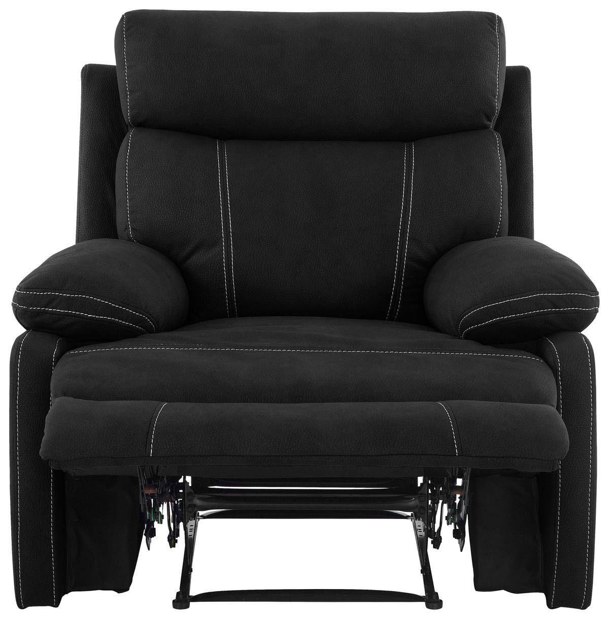 Relaxačné kreslo EMBER, čierna, s relaxačnou funkciou - čierna, Konventionell, kov/textil (98,5/103/96cm) - Livetastic