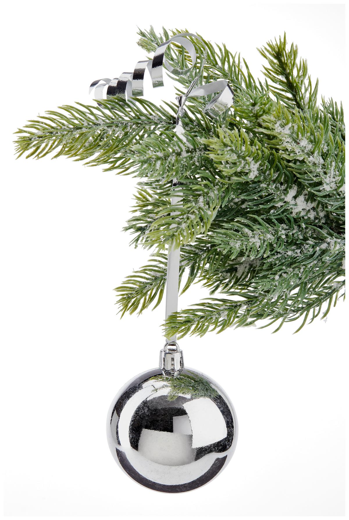 Christbaumkugel Kunststoff Goldfarben Set Aus 28 Stk. - Silberfarben/Braun, KONVENTIONELL, Karton/Kunststoff (6cm) - Luca Bessoni