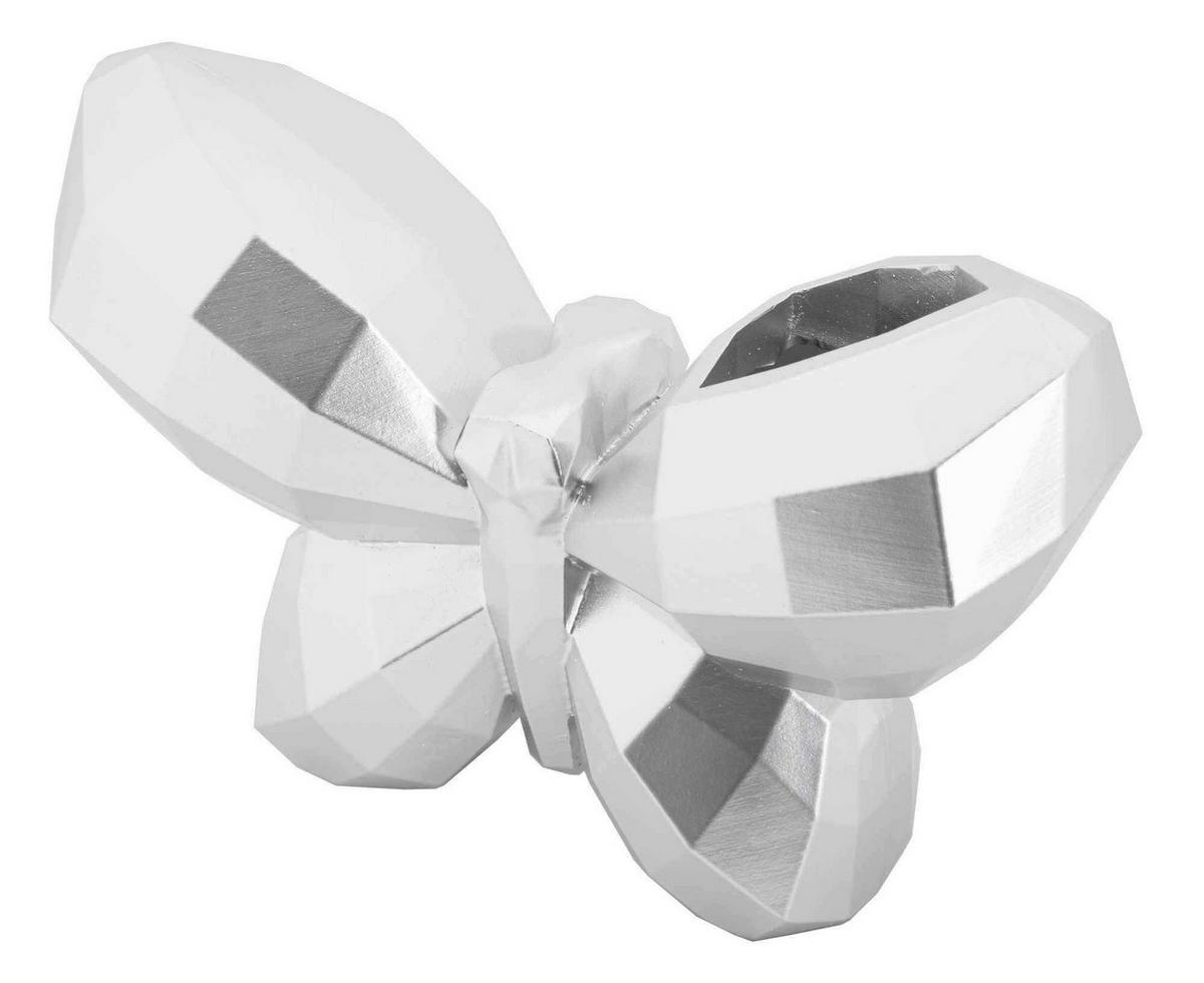 Vase Butterfly Silver Silberfarben B: 22,5 Cm - Silberfarben, Basics, Kunststoff (22.5/15/8cm)