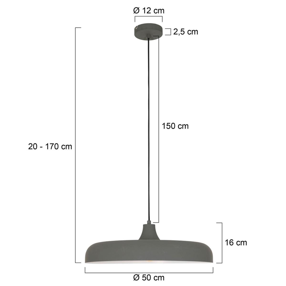 Pendelleuchte Krisip - Grau, Trend, Metall (50/20-170/50cm)