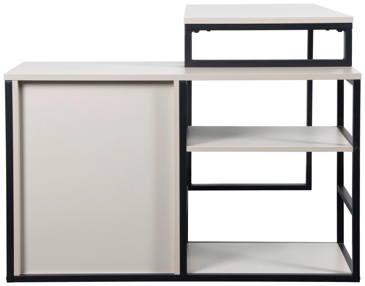 Eckschreibtisch Flux Schwarz/Kaschmir L: 140 cm - Kaschmir/Schwarz, MODERN, Holzwerkstoff/Metall (140/100/75cm) - Livetastic