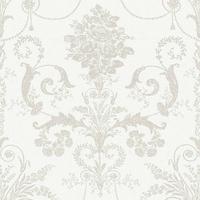 Vliestapete Josette Dove Grau/weiss - Weiß/Grau, Basics, Papier/Kunststoff (52/1000cm)