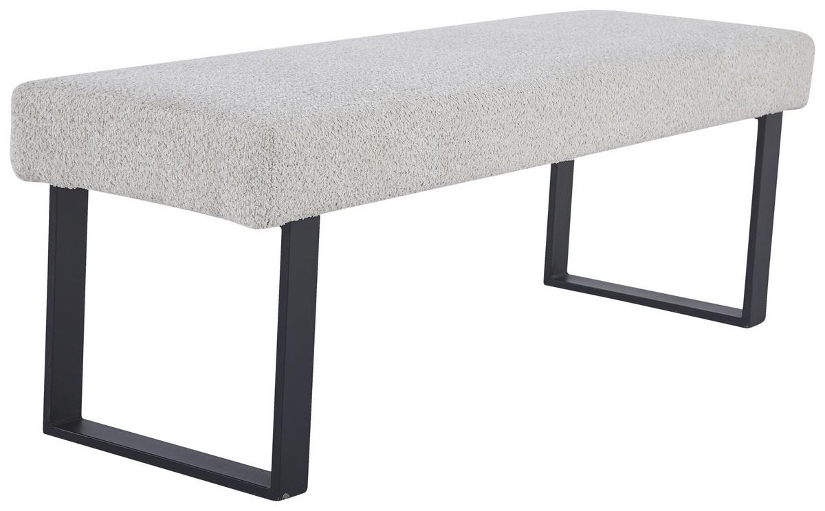 Sitzbank Kea Ohne Lehne Beige, B: 140 Cm - Beige/Schwarz, KONVENTIONELL, Textil/Metall (140/49/47cm) - MID.YOU