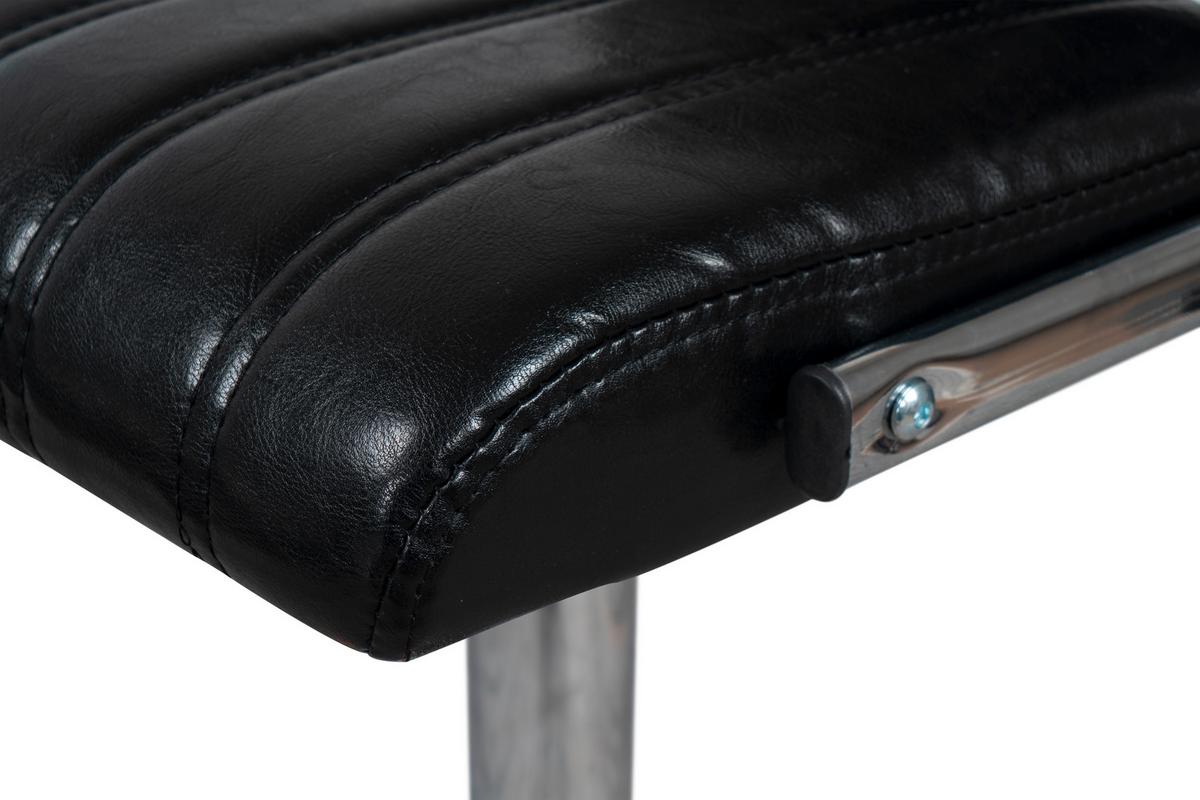 Barhocker mit Lehne 2er-Set Midnight Lederlook Schwarz - Schwarz, MODERN, Metall (51,5/109/43cm) - Kayoom