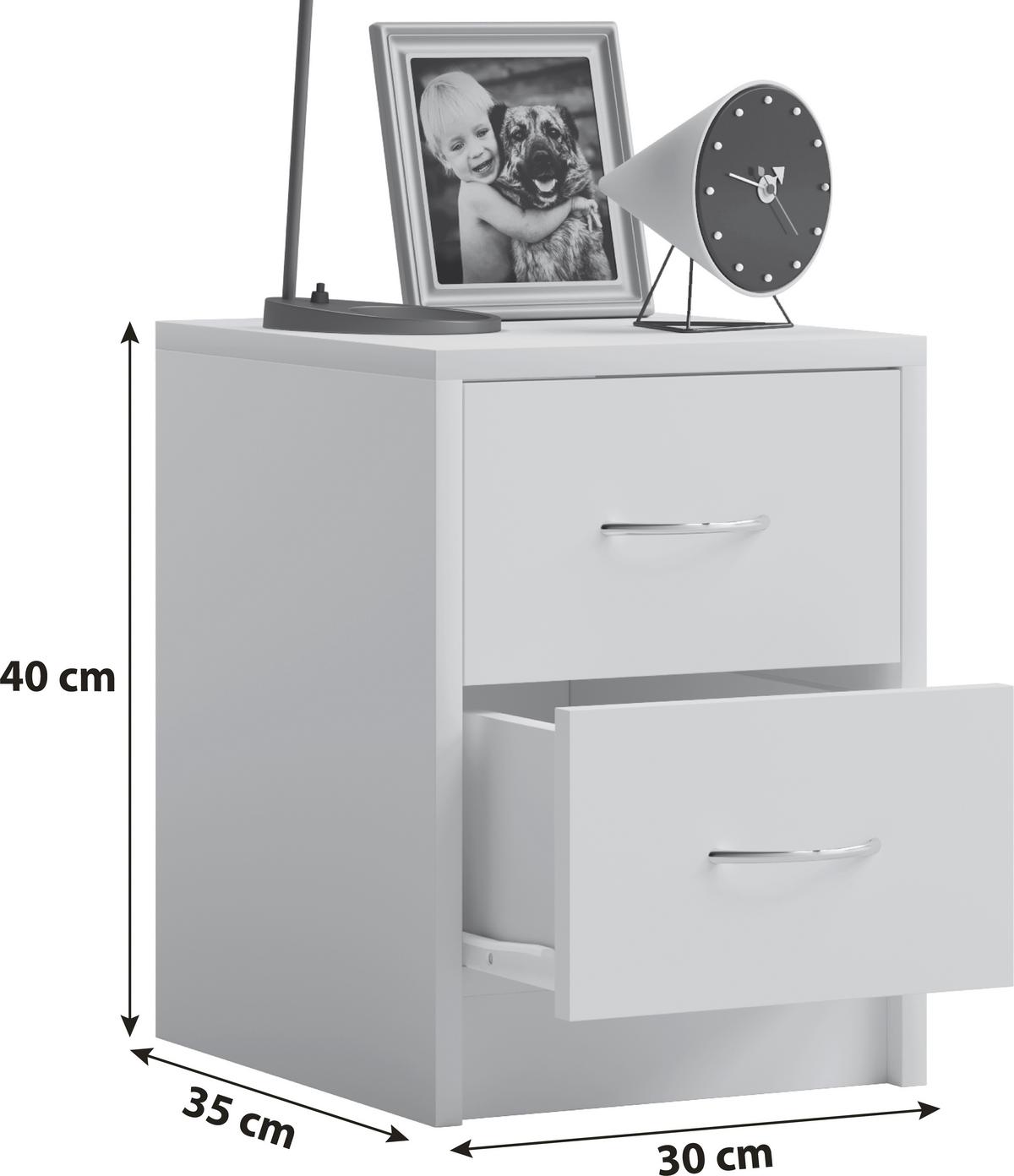 Nachtkästchen Schwarz H: 40 Cm Boxal Min - Schwarz, Basics, Holzwerkstoff (35/40/35cm) - MID.YOU