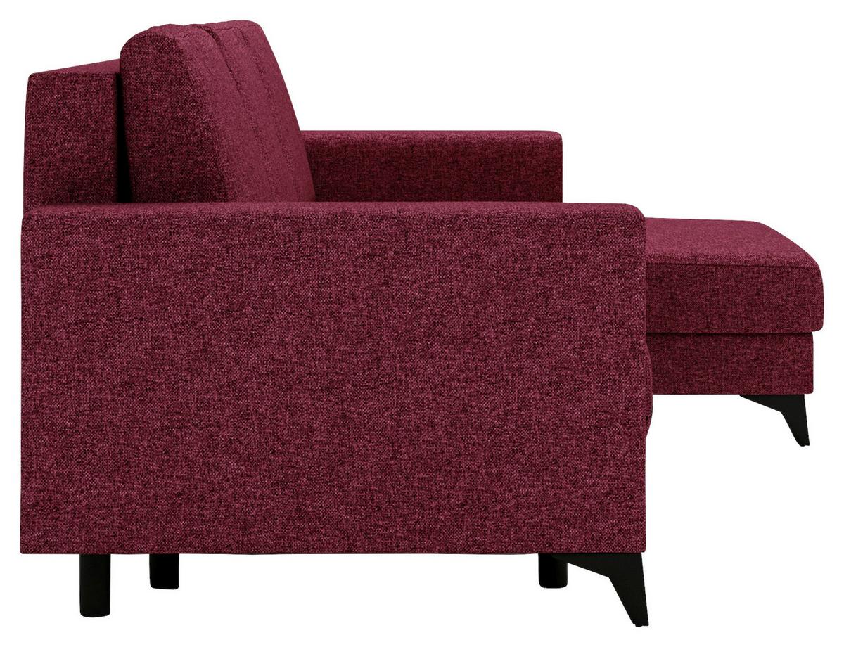 Ecksofa Harvey 244x156 cm mit Schlaffunktion Rot - Rot/Schwarz, Design, Textil (244/156cm) - Livetastic
